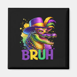 Bruh Mardi Gras Tiener Jongens Kinder Alligator Ma Magneet