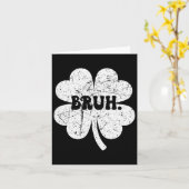 Bruh Meme Bro Shamrock Funny St Patricks Day Boys Kaart (Gele Bloem)
