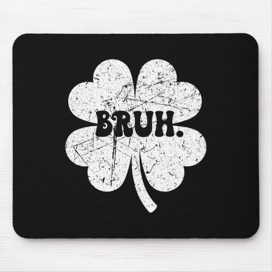 Bruh Meme Bro Shamrock Funny St Patricks Day Boys Muismat (Voorkant)