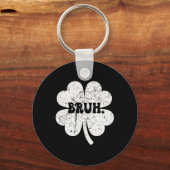 Bruh Meme Bro Shamrock Grappige St. Patrick's Dag Sleutelhanger (Voorkant)