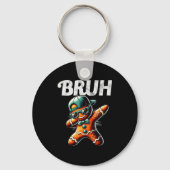 Bruh Meme Cool Gingerbread Dabbing Funny Christmas Sleutelhanger (Voorkant)