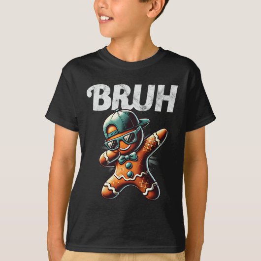 Bruh Meme Cool Gingerbread Dabbing Funny Christmas T-shirt (Voorkant)