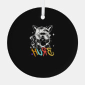 Bruh Meme Easter Cool Bunny Face Zonnebril Mannen  Glas Ornament (Achterkant)