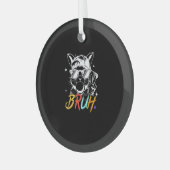 Bruh Meme Easter Cool Bunny Face Zonnebril Mannen  Glas Ornament (Voorkant links)