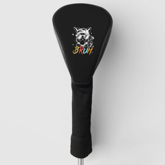 Bruh Meme Easter Cool Bunny Face Zonnebril Mannen  Golfheadcover (Voorkant)