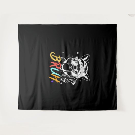 Bruh Meme Easter Cool Bunny Face Zonnebril Mannen  Wandkleed (Voorkant (horizontaal))