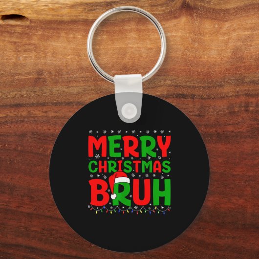 Bruh Meme Funny Saying Bro Greeting Teens Boys Men Sleutelhanger (Voorkant)