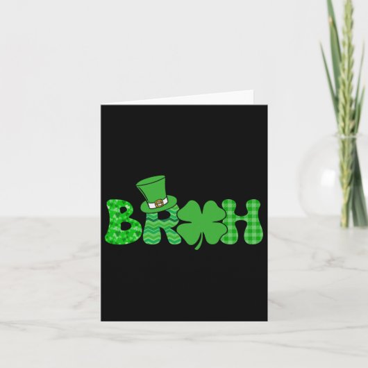 Bruh Meme Funny St Patricks Day Shamrock Iers Kaart (Voorkant)