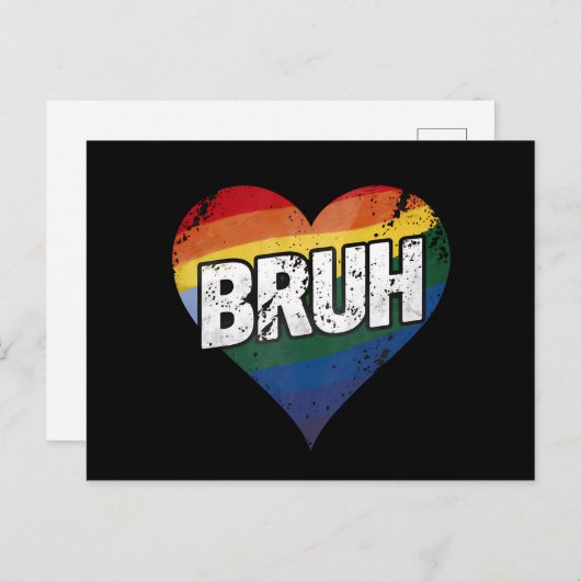 Bruh Meme Grappig Gezegde Bro Groet Gay LGBT Pride Briefkaart (Voorkant / Achterkant)