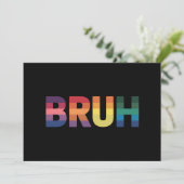 Bruh Meme Grappig Gezegde Bro Groet Gay LGBT Pride Kaart (Staand voorkant)