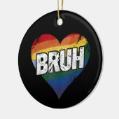 Bruh Meme Grappig Gezegde Bro Groet Gay LGBT Pride Keramisch Ornament (Links)