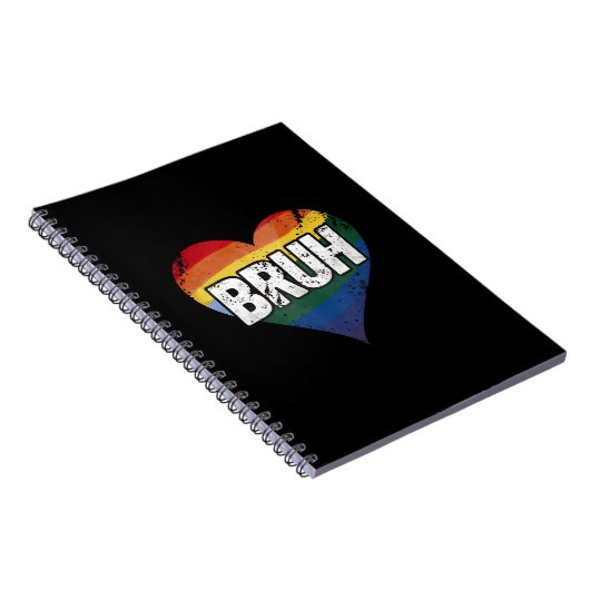 Bruh Meme Grappig Gezegde Bro Groet Gay LGBT Pride Notitieboek (Rechterzijde)