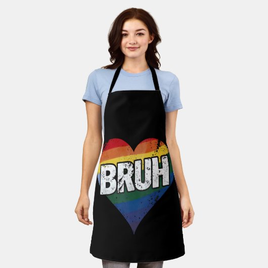 Bruh Meme Grappig Gezegde Bro Groet Gay LGBT Pride Schort (Gedragen)