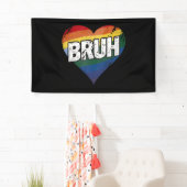 Bruh Meme Grappig Gezegde Bro Groet Gay LGBT Pride Spandoek (Insitu)