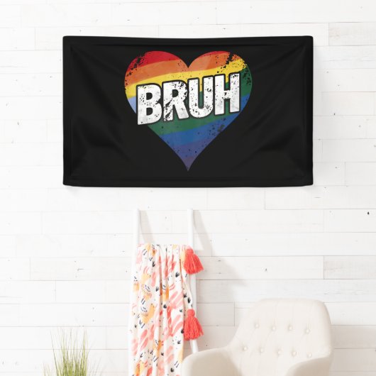 Bruh Meme Grappig Gezegde Bro Groet Gay LGBT Pride Spandoek (Insitu)