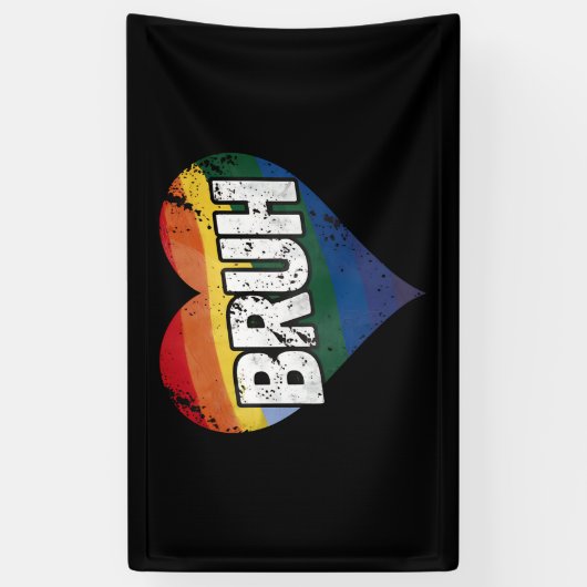 Bruh Meme Grappig Gezegde Bro Groet Gay LGBT Pride Spandoek (Verticaal)