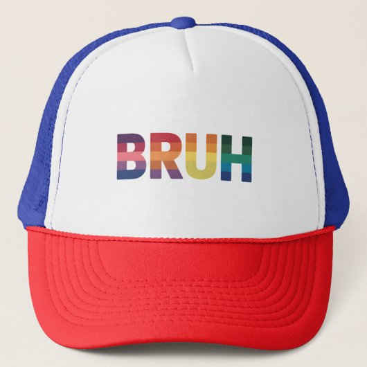 Bruh Meme Grappig Gezegde Bro Groet Gay LGBT Pride Trucker Pet (Voorkant)