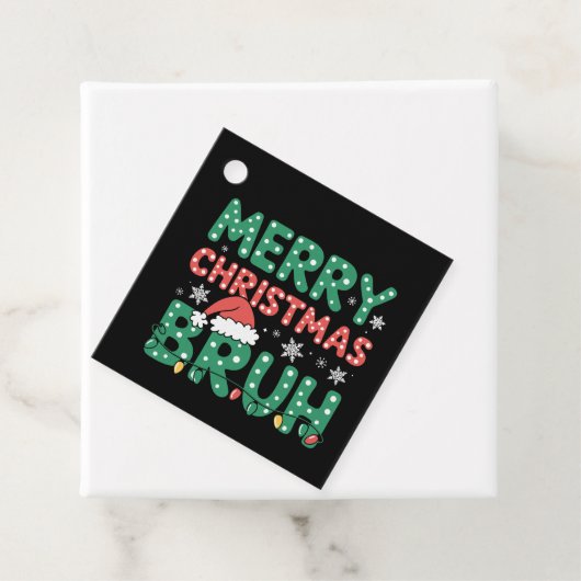 Bruh Meme Grappig Gezegde Bro Groet Kerstmis Bedankjes Labels (In situ)