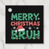 Bruh Meme Grappig Gezegde Bro Groet Kerstmis Bedankjes Labels (Voorkant)