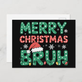 Bruh Meme Grappig Gezegde Bro Groet Kerstmis Feestdagenkaart (Voorkant / Achterkant)