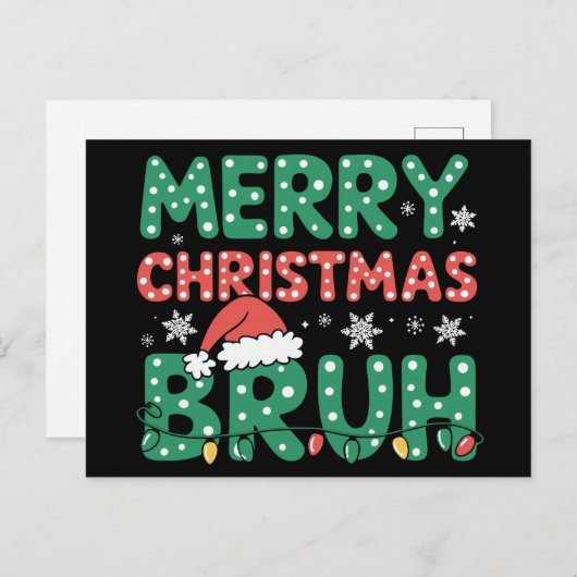 Bruh Meme Grappig Gezegde Bro Groet Kerstmis Feestdagenkaart (Voorkant / Achterkant)