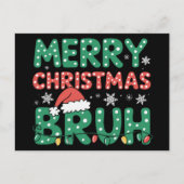 Bruh Meme Grappig Gezegde Bro Groet Kerstmis Feestdagenkaart (Voorkant)