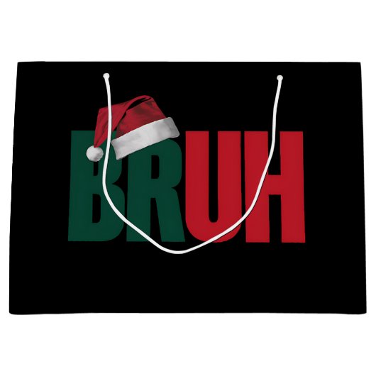 Bruh Meme Grappig Gezegde Bro Groet Kerstmis Groot Cadeauzakje (Voorkant)