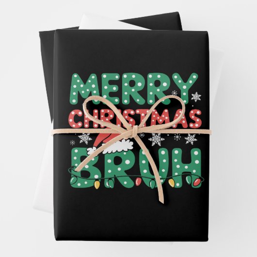Bruh Meme Grappig Gezegde Bro Groet Kerstmis Inpakpapier Vel (In situ)