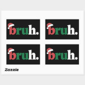 Bruh Meme Grappig Gezegde Bro Groet Kerstmis Rechthoekige Sticker (Vel)