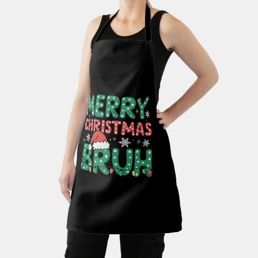 Bruh Meme Grappig Gezegde Bro Groet Kerstmis Schort (Insitu)
