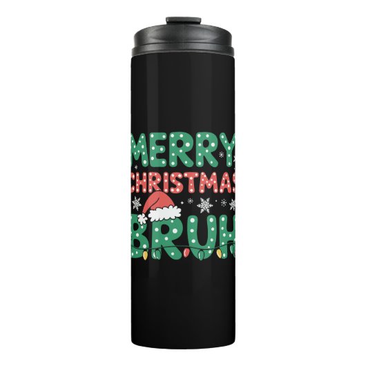 Bruh Meme Grappig Gezegde Bro Groet Kerstmis Thermosbeker (Voorkant)