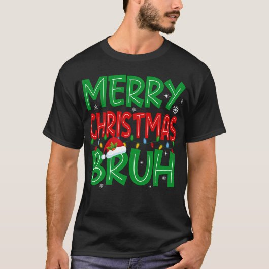 Bruh Meme Grappig Gezegde Kerst T-shirt (Voorkant)