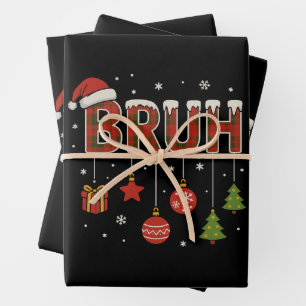 Bruh Meme Grappige Bro Groet Kerstmis Inpakpapier Vel