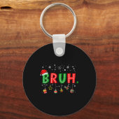 Bruh Meme Grappige Kerst Groet Bro Jongere Sleutelhanger (Voorkant)
