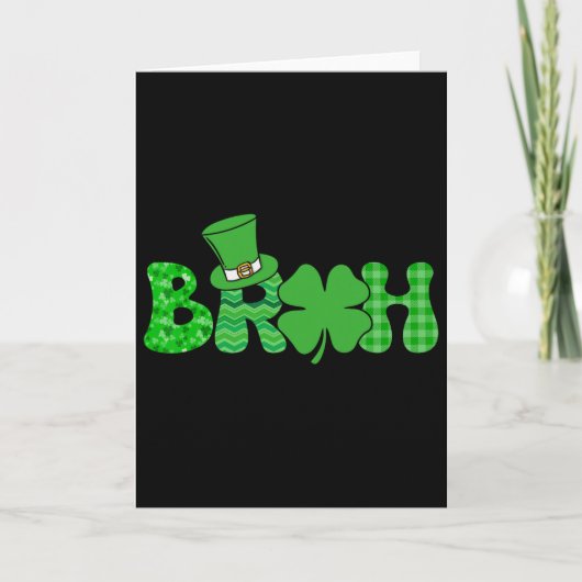 Bruh Meme Grappige St. Patrick's Dag Shamrock Iers Kaart (Voorkant)