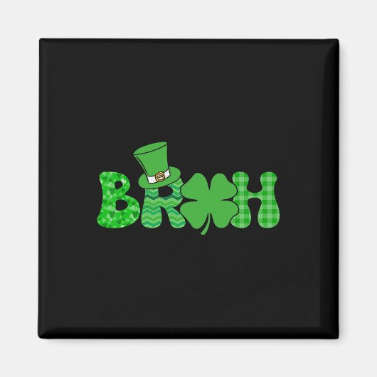 Bruh Meme Grappige St. Patrick's Dag Shamrock Iers Magneet (Voorkant)