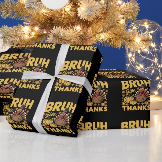 Bruh Meme Grappige Thanksgiving Kalkoen Dankbaar Cadeaupapier (Feestdagen)