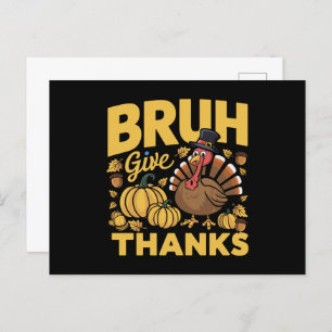 Bruh Meme Grappige Thanksgiving Turkije Dankbaar Briefkaart