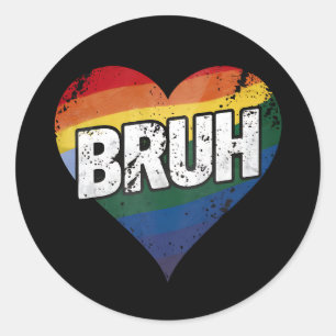 Bruh Meme Grappige Uitspraak Bro Groet Homoseksuee Ronde Sticker