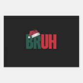 Bruh Meme Grappige Uitspraak Bro Groet Kerstmis Inpakpapier Vel (Voorkant)