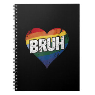 Bruh Meme Grappige Zin Bro Groet Gay LGBT Pride Notitieboek