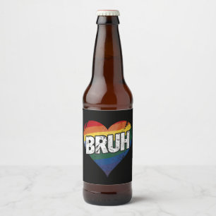 Bruh Meme Grappige Zin Bro Groet Gay LGBT Trots Bier Etiket