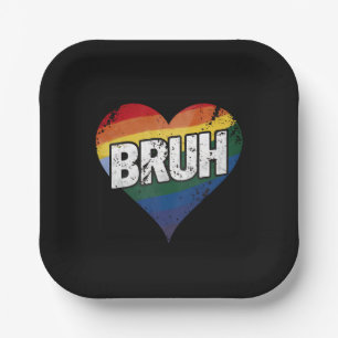 Bruh Meme Grappige Zin Bro Groet Gay LGBT Trots Papieren Bordje