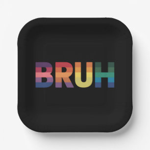 Bruh Meme Grappige Zin Bro Groet Gay LGBT Trots Papieren Bordje