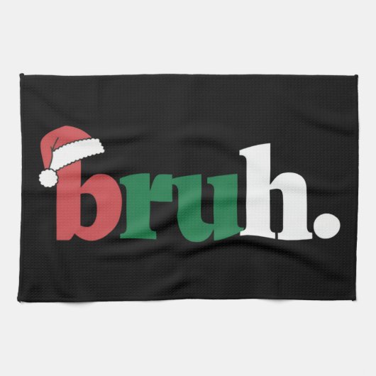 Bruh Meme Grappige Zin Bro Groet Kerstmis Theedoek (Horizontaal)