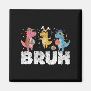 Bruh Meme Paasdag Funny Bunny Eggs T-rex Boys K Magneet