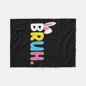 Bruh Meme Paasdag Funny Bunny Eggs Tiener Boys K Fleece Deken (Voorkant (Horizontaal))