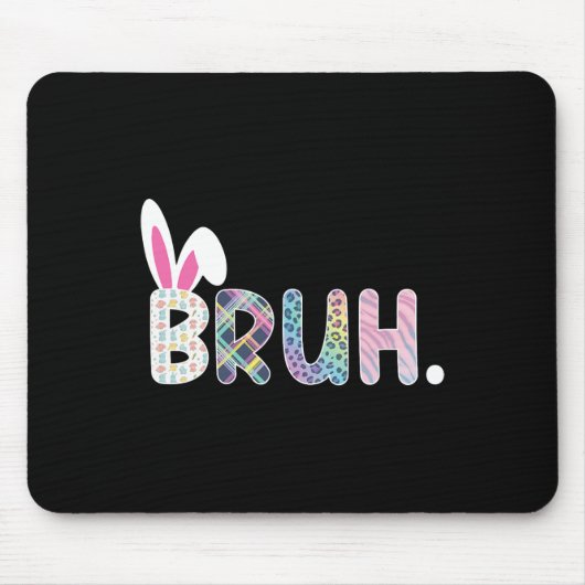Bruh Meme Paasdag Funny Bunny Eggs Tiener Boys K Muismat (Voorkant)