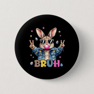 Bruh Meme Paasdag Funny Bunny Eggs Tiener Boys K Ronde Button 5,7 Cm