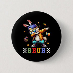 Bruh Meme Paasdag Funny Bunny Eggs Tiener Boys K Ronde Button 5,7 Cm